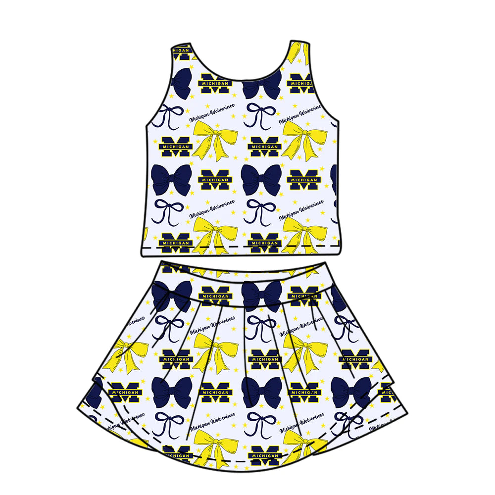 ( Moq 5 each style ) Baby Girl Toddler M Team Bows Sibling Dress Set 6.26