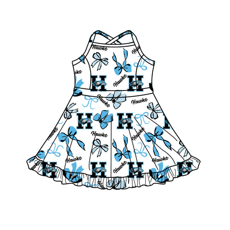 ( Moq 5 each style ) Baby Boy Girl Team Cheer Sibling Shirt Bows Dress Set 8.13