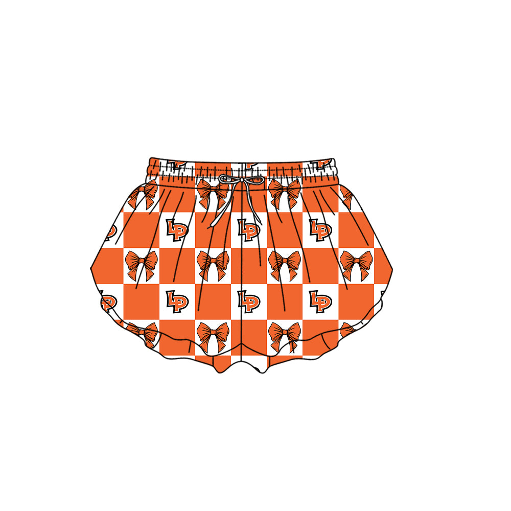 ( Moq 5 Each Style ) Baby Boys Girls Toddler Bows Team Sibling Shorts Dress Shirt Set Orange Clothes
