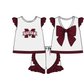 ( Moq 5 Each Style ) Baby Boys Girls Toddler Plaid Sibling Shorts Sets Team Dark Red Clothing