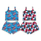 ( Moq 5 Each Style ) Sibling Baby Girls Kids Flags Popsicle Flower Shirt Shorts Sets 4th of July Clothes