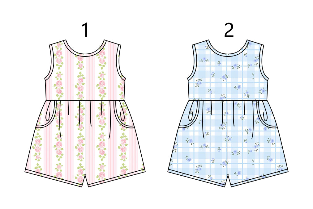 Baby Girl Flower Pockets Sibling Jumpsuit ( Moq 5 Each Style ) 1.17