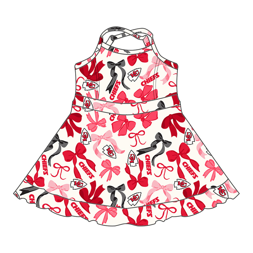 ( Moq 5 each style ) Baby Girl Team KC Bows Sibling Dress Set 5.15