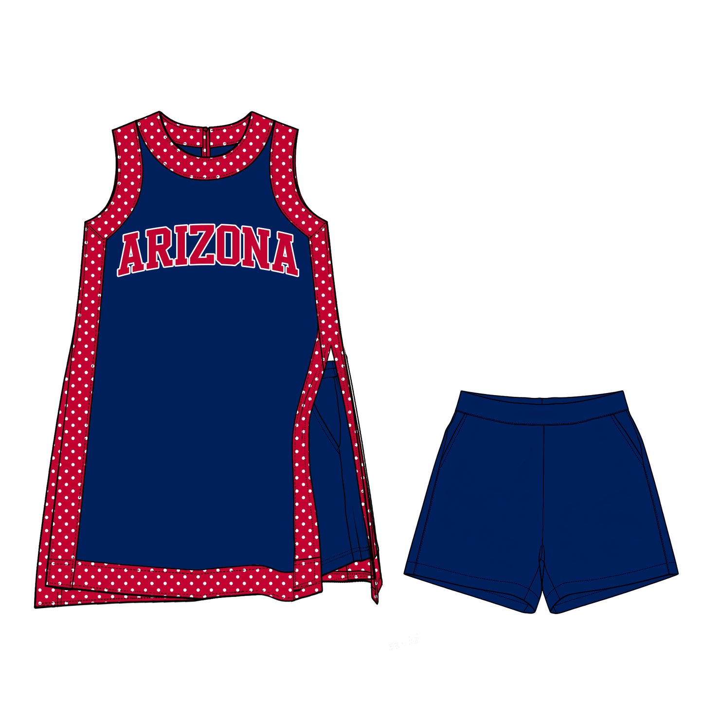( Moq 5 ) Baby Girls Kids Sleeveless Team Tops Shorts Team Set Clothes