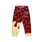 ( Moq 5 each style ) Baby Boy Girl Team Dark Red Drips Sibling Shirt Set 8.21