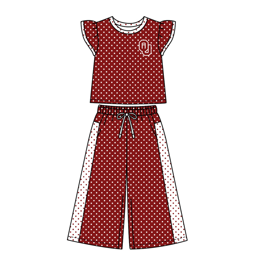 ( Moq 5 ) Baby Girls Kids Short Sleeves Shirt Pants Team Set Clothes
