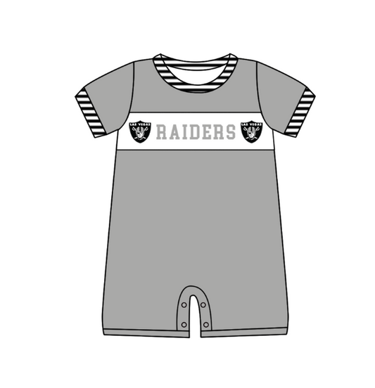 ( Moq 5 ) Baby Boys Infant Short Sleeves Team Summer Grey Romper