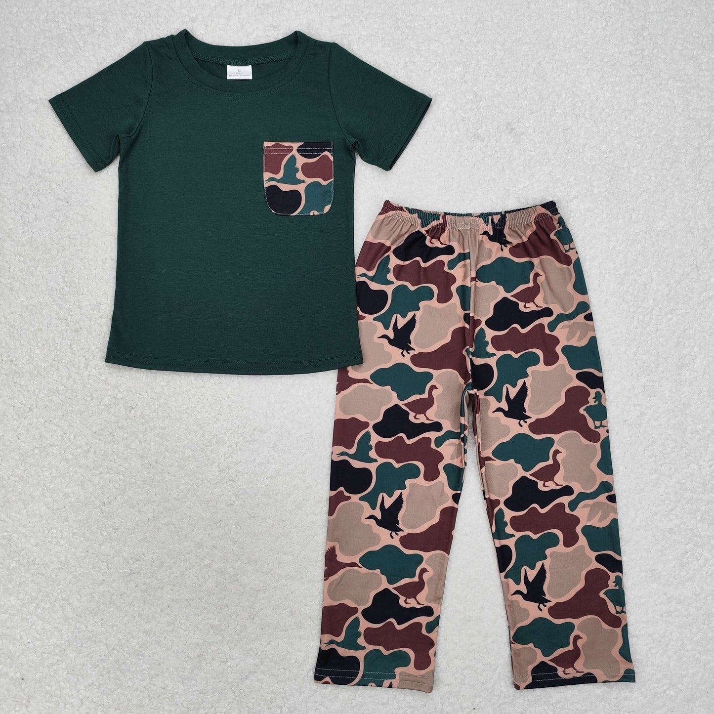 Baby Boy Short Sleeves Dark Camo Sibling Brother Romper Clothes Set