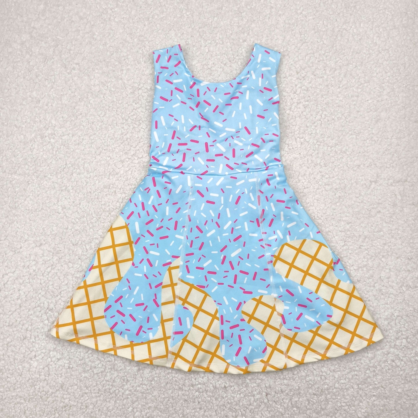 Baby Girl Sleeveless Team Yoga Knee Length Blue Skort Dress RTS