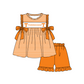 ( Moq 5 ) Baby Girls Toddler Sleeveless Bows Stripes Tunic Orange Shorts Team Set 1.29