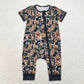 Baby Boy Infant Brown Camo Short Sleeves Zipper Romper