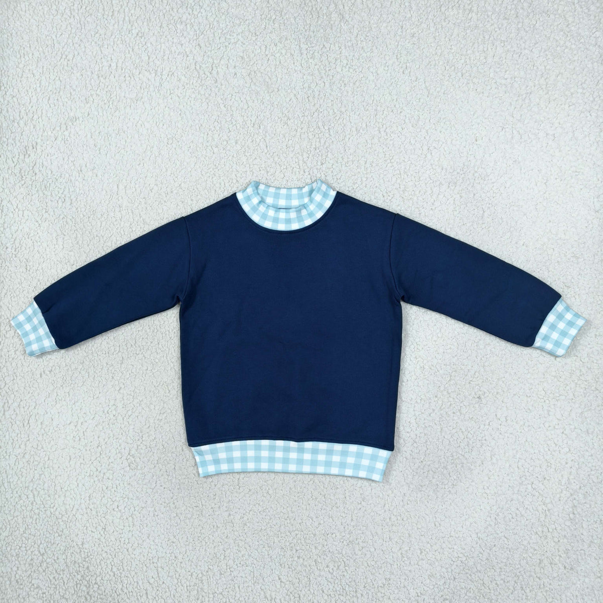 Baby Toddler Kids Long Sleeves Navy Pullover Shirt Tops Cotton Clothes RTS