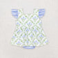 Baby Girl Short Sleeves Flower Stripes One Piece Romper