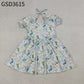 Baby Girls Kids Short Sleeves Flower Knee Length Dress Summer Clothes RTS