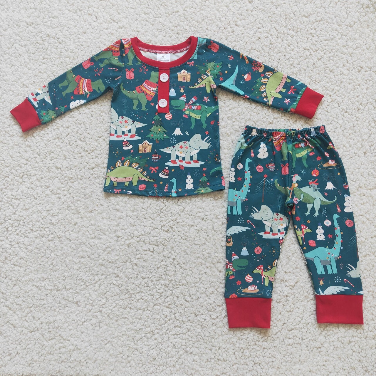 Promotion 6 C11-40 Baby Boy Christmas Dinosaurs Pajamas Set