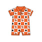 ( Moq 5 Each Style ) Baby Boys Girls Toddler Bows Team Sibling Shorts Dress Shirt Set Orange Clothes