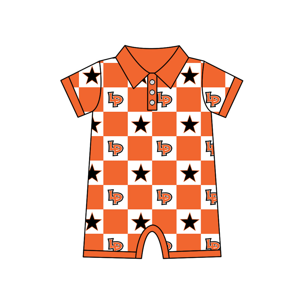 ( Moq 5 Each Style ) Baby Boys Girls Toddler Bows Team Sibling Shorts Dress Shirt Set Orange Clothes