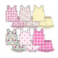 ( Moq 5 Each Style ) Sibling Baby Girls Kids Bows Flower Shirt Shorts Sets Summer Clothes