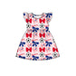 ( Moq 5 each style ) Baby Girl Toddler Team Red Blue Bows ‌Soccer‌ Sibling Romper Dress Set 6.14