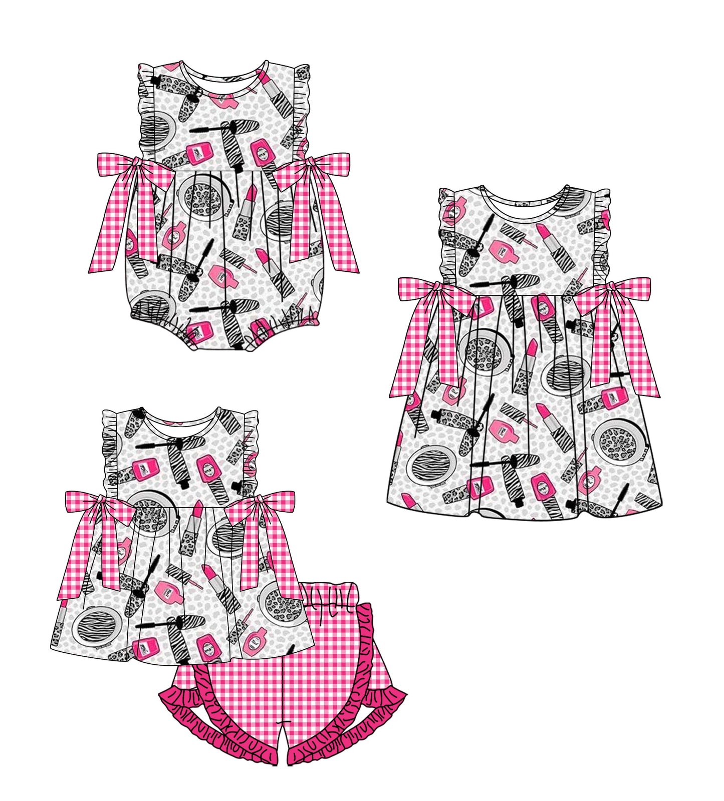 Baby Girl Sleeveless Bows Sibling Romper Dress Set ( Moq 5 Each Style ) 2.11