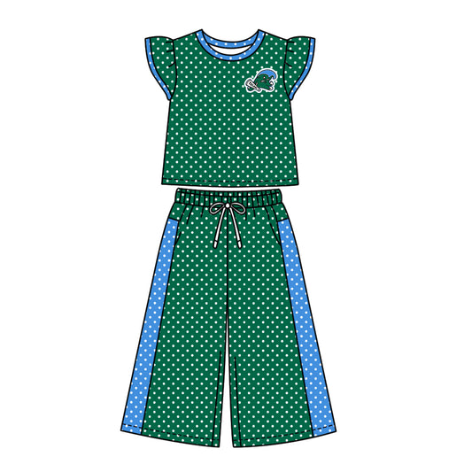 ( Moq 5 ) Baby Girls Kids Short Sleeves Shirt Pants Team Set Clothes