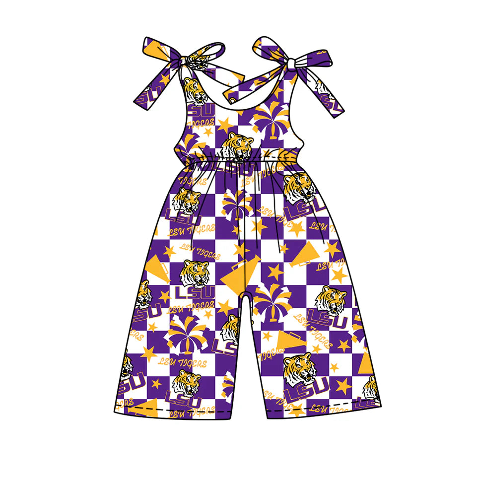 ( Moq 5 each style ) Baby Girl Toddler Cheer Sibling Tiger Team Romper Dress Set 7.16