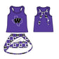( Moq 5 Each Style ) Baby Boys Girls Toddler Bows Team Sibling Shorts Dress Shirt Purple Set Clothes