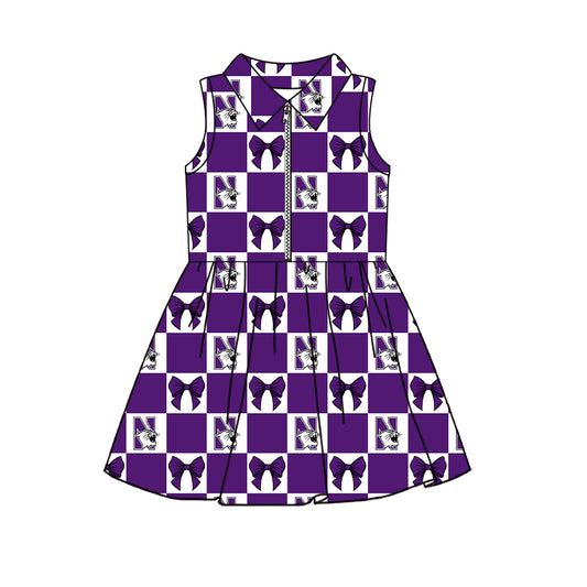 ( Moq 5 ) Custom Baby Girls Kids Sleeveless Shorts Knee Length Team Zipper Dress Cheer Clothes
