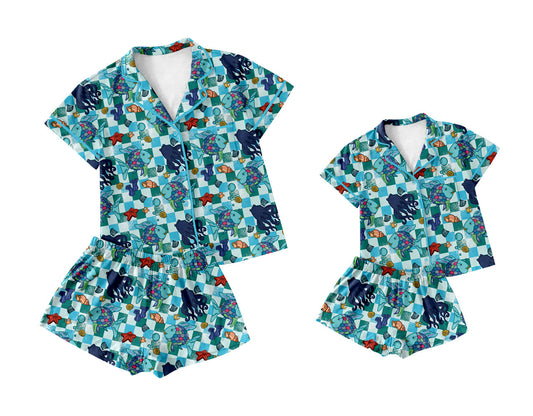 ( Moq 5 Each Style ) Baby Girl Adult Women Short Sleeves Animals Sibling Mommy And Me Family Pajamas Set 3.29