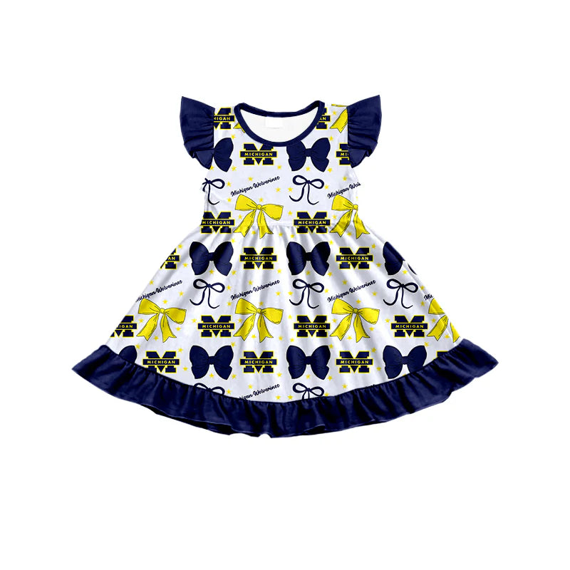 ( Moq 5 each style ) Baby Girl Toddler M Team Bows Sibling Dress Set 6.26
