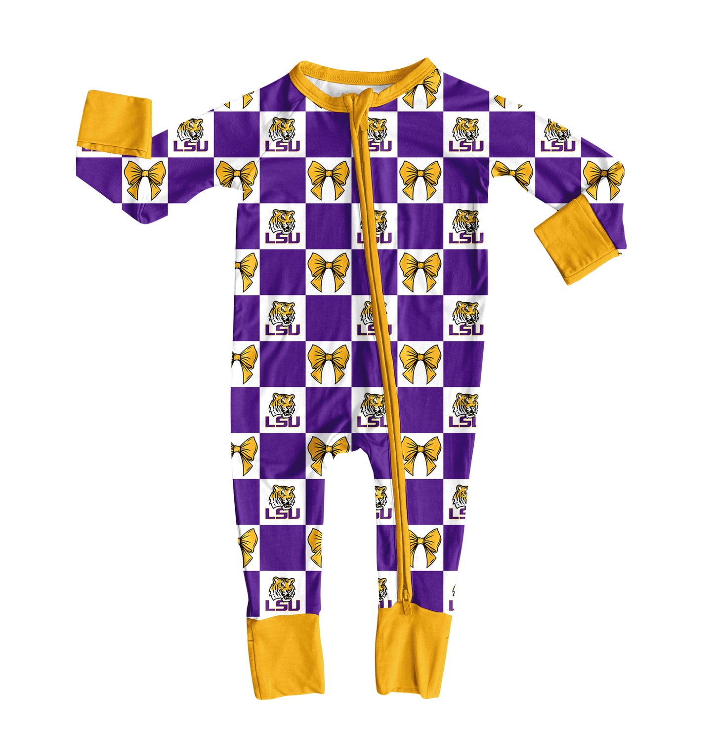 ( Moq 5 ) Custom Baby Girls Kids Long Sleeves Zipper Sleeper Footie Romper Team Clothes