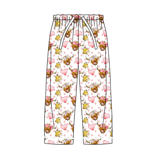 Adult Women  Western Cow Hearts Valentine Pajamas Pants