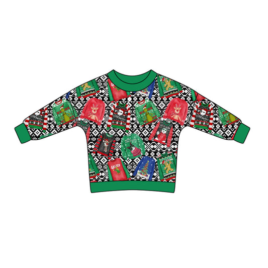 Baby Boy Kids Long Sleeves Christmas Green Shirt Tops