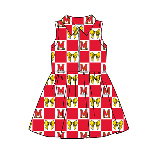 ( Moq 5 ) Custom Baby Girls Kids Sleeveless Shorts Knee Length Team Zipper Dress Cheer Clothes
