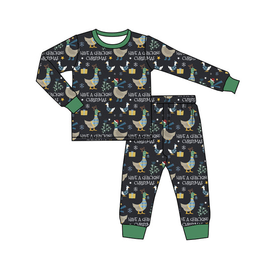 Baby Boy Toddler Long Sleeves Christmas Ducks Shirt Pajamas Pants Set