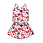( Moq 5 Each Style ) Baby Girls Kids Red Bows Sibling Team Shorts Dresses Set
