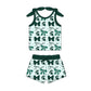 ( Moq 5 each style ) Baby Girl Toddler Team Green Bows Sibling Dress Set