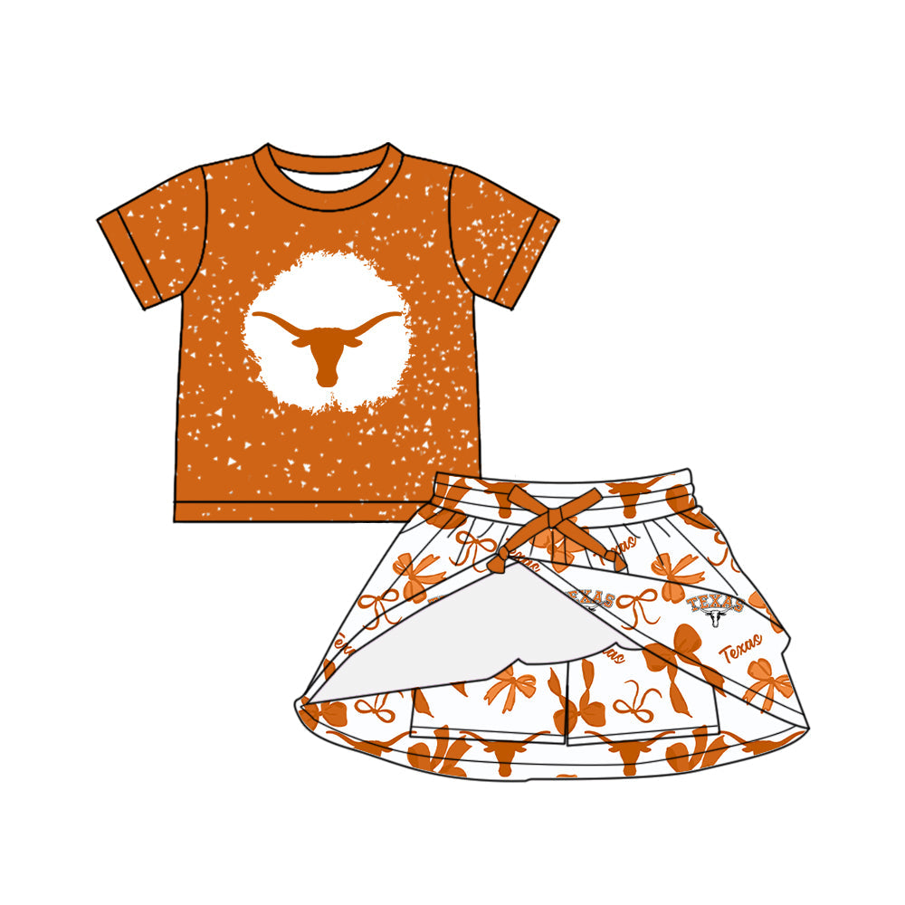 ( Moq 5 each style ) Baby Girl Team Texas Bows Sibling Dress Set 5.23