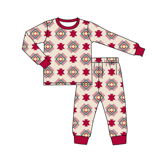 Baby Boy Long Sleeves Aztec Western Shirt Pants Pajamas Set