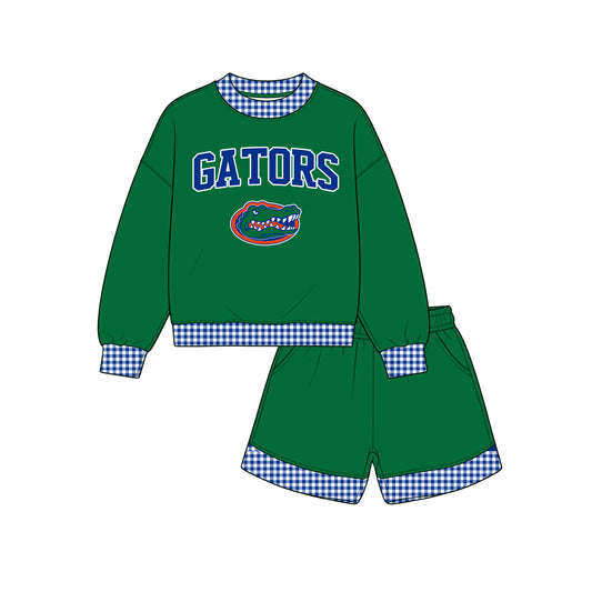 ( Moq 5 ) Baby Girls Kids Long Sleeves Shirt Shorts Team Set Clothes