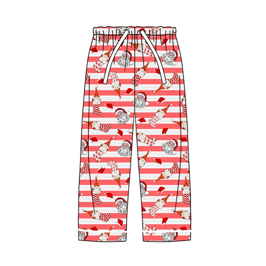 Adult Women Christmas Santa Stripes Pajamas Pants