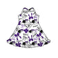 ( Moq 5 each style ) Baby Boy Girl Team Sibling Shirt Purple Bows Cheer Dress Set 8.16