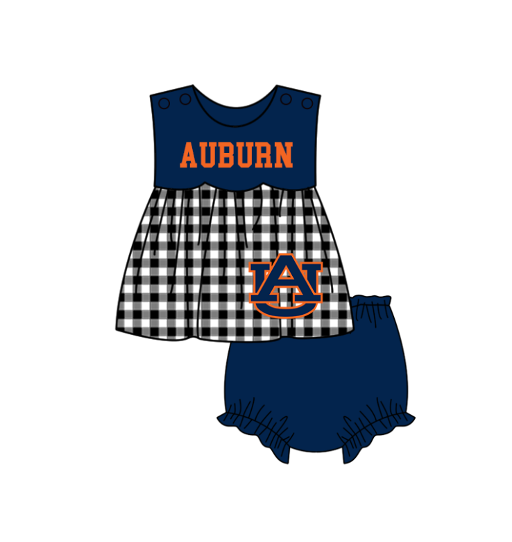 ( Moq 5 Each Style ) Baby Boys Girls Kids Plaid Team Sibling Navy Rompers Dress Sets