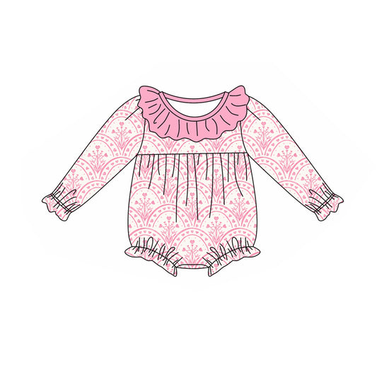 Baby Girl Infant Long Sleeves Floral Bubble Romper