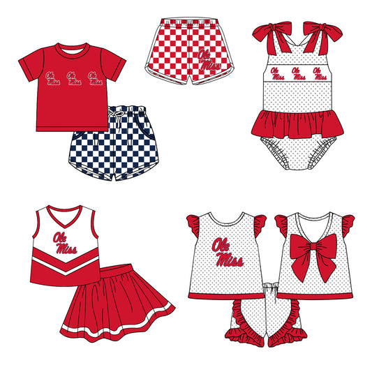 ( Moq 5 Each Style ) Baby Boys Girls Toddler Red Plaid Sibling Shorts Sets Team Clothing