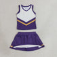 Baby Girls Kids Sleeveless Tops Skirt Shorts Purple Set Yoga Team Clothes RTS