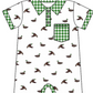 Baby Boy Girl Ducks Bows Sibling Matching Green Dress Romper Clothes Set ( Moq 5 Each style )