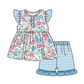 Baby Girl Floral Sibling Romper Dress Clothes Set ( Moq 5 Each Design )