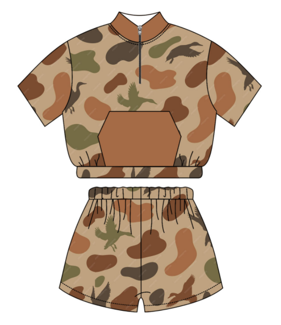 Baby Boy Sibling Duck Camo Shirt Romper Set Moq 5