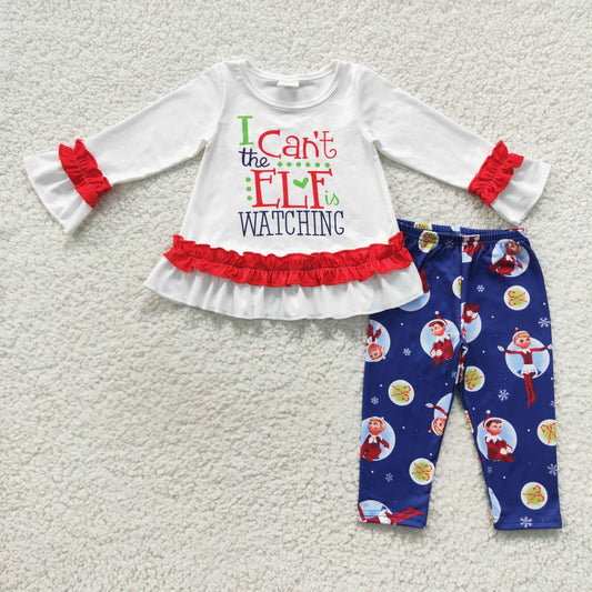 GLP0641 Baby Girl Long Sleeves Christmas Pants Outfit